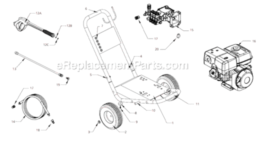 Page A Diagram and Parts List for PW3270  Campbell Hausfeld Pressure Washer